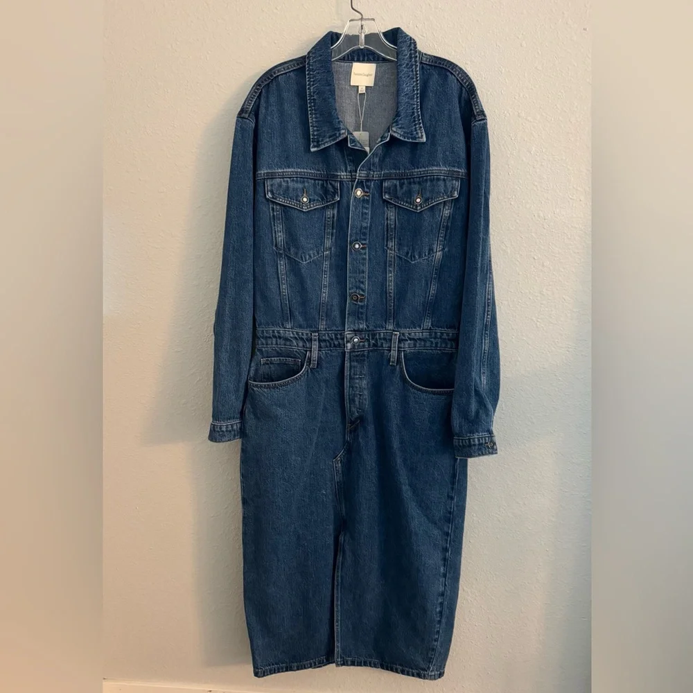 NWT Favorite Daughter The City Dress Denim Midi Dress size 31 - Picture 3 of 16